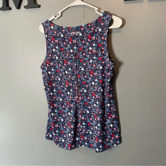 Columbia keyhole back Floral Sleeveless Tank Top - Blue and Red size small - Picture 4 of 12